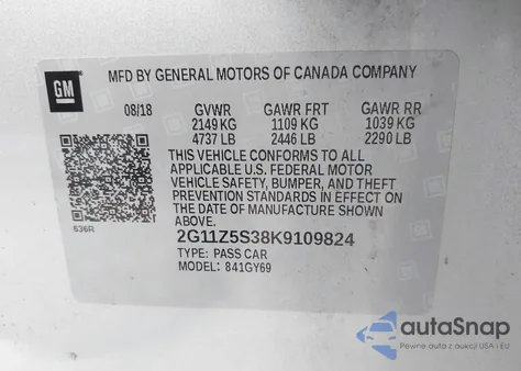 2019 Chevrolet Impala Lt from USA, damaged, VIN 2G11Z5S38K9109824